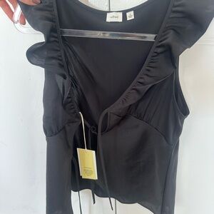 Wilfred Elegant Black Ruffle Blouse